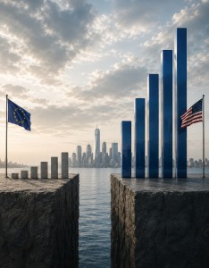 Europa versus USA: F&E-Budget der Unternehmen ungleich verteilt (Bild: ChatGPT/Dall-E)