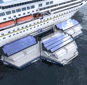 Schwimmende Powerbank: Diese versorgt ein Schiff mit Strom (Foto: eliremaritime.com)