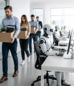 KI-Systeme ersetzen Mitarbeiter: jede zweite Firma offen dafür (Bild: ChatGPT/Dall-E)