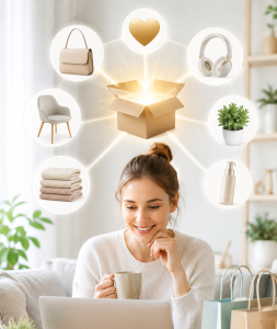 Online-Shopperin: Werbung muss eindeutigen Mehrwert bringen (Bild: ChatGPT/Dall-E)