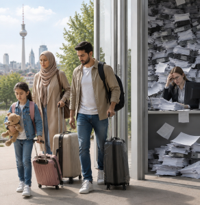 Genervt von Bürokratie: Migranten kehren Deutschland den Rücken (Bild: ChatGPT/Dall-E)