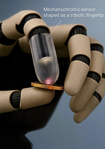 Licht signalisiert dem greifenden Roboter den Anpressdruck (Foto: Queen Mary University of London)