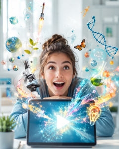 Erstaunt: Interessante Videos wecken Interesse an Wissenschaft (Bild: ChatGPT/Dall-E)