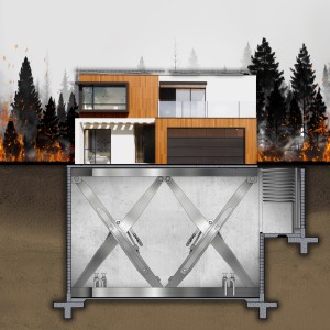 Bei Gefahr von außen wird das Haus einfach abgesenkt (Foto: hibertec.com)