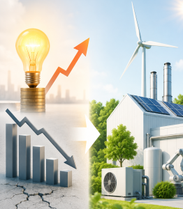 Energiewandel: Unternehmen investieren in sparsamere Technologien (Bild: ChatGPT/Dall-E)