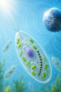Einzeller: Orientierung am Magnetfeld über Symbiose (Bild: ChatGPT/Dall-E)