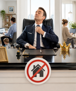 Chef und Narzisst zugleich: Manager wie diese oft gegen Home-Office (Bild: ChatGPT/Dall-E)