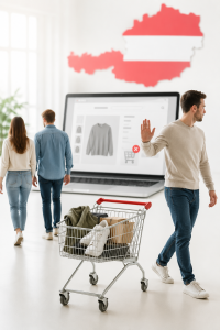 Doch nicht kaufen: Viele Österreicher brechen Online-Bestellungen ab (Bild: ChatGPT/Dall-E)