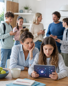 Mutter und Tochter: KI-Abo unter sozialem Druck (KI-Bild: ChatGPT/Dall-E)
