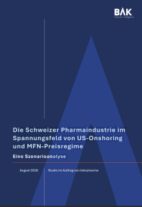 Schweizer Pharmaindustrie im Spannungsfeld von US-Onshoring & MFN-Preisregime (Bild: BAK Economics)