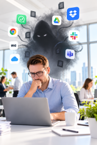 Schatten-IT im Arbeitsalltag: Potenzielles Risiko für Unternehmen (KI-Bild: ChatGPT/Dall-E)