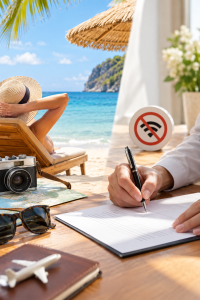 Offline: Das trifft vor allem auf Urlaubsplanung und Verträge zu (KI-Bild: ChatGPT/Dall-E)