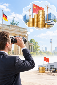 Direktinvestitionen aus China im Blick: oft massiv überschätzt (KI-Bild: ChatGPT/Dall-E)