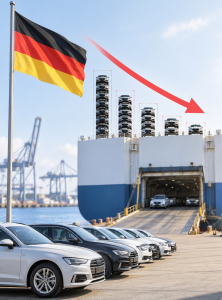 Rückläufiger Export: China importiert dagegen mehr Autos nach Deutschland (KI-Bild: ChatGPT/Dall-E)