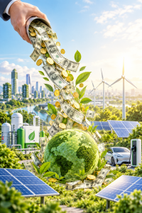 Geld für technologische Klimaanpassung: Bain errechnet 2,4 Bio. Dollar (KI-Bild: ChatGPT/Dall-E)