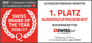 Schweizer Marken-Monitor 2026/27, Gütesiegel: SIQT (© SWISSpur Schlafkomfort AG – SIQT)