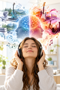Musik hören: Geschmack sagt viel über die Psyche aus (KI-Bild: ChatGPT/Dall-E)