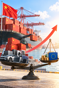 Neue Marktmacht China: Deutschland exportiert immer weniger (KI-Bild: ChatGPT/Dall-E)