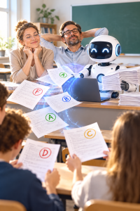 KI im Schulalltag: Einige Lehrer vergeben damit ungeprüft Noten (KI-Bild: ChatGPT/Dall-E)