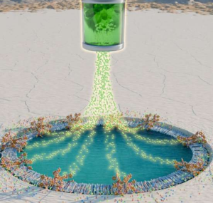 Künstlerische Darstellung des Trennprozesses für Lithium (Illustration: utexas.edu)